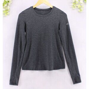 ALO Yoga Long Sleeve Crew Neck Tee in Charcoal Gray